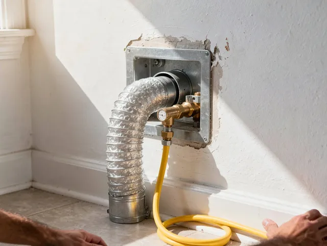 Manhattan Beach Dryer Vent Cleaning certified technician performing specialized gas dryer vent cleaning in Manhattan Beach